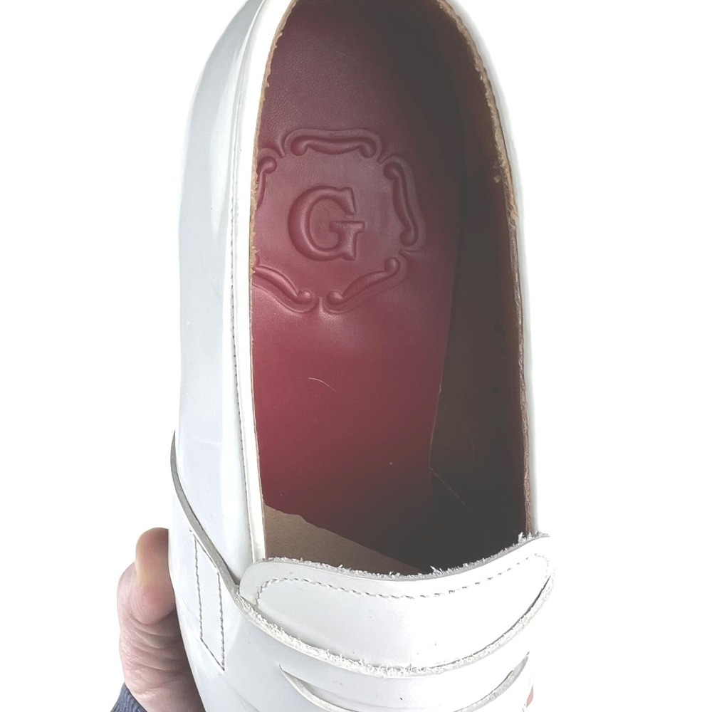 GRENSON White Patent Leather Penny Loafers Chunky Sole Shoes Women narrow - Picture 9 of 9